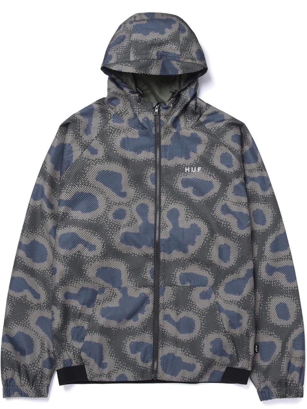 Huf Men’s Network Jacket Size Medium Blue - Olive Windbreaker